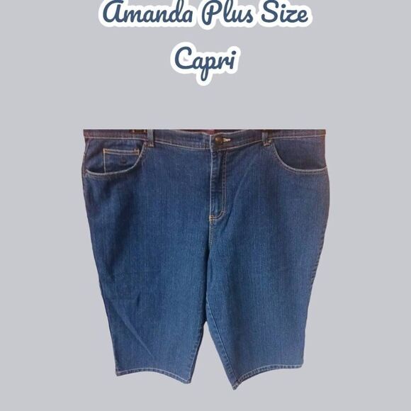 GLORIA VANDERBILT Plus Size Dark Blue Amanda Capri's 20W - Picture 1 of 9
